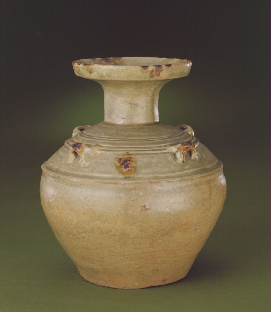 图片[1]-Celadon glaze four-series pot with brown spots-China Archive